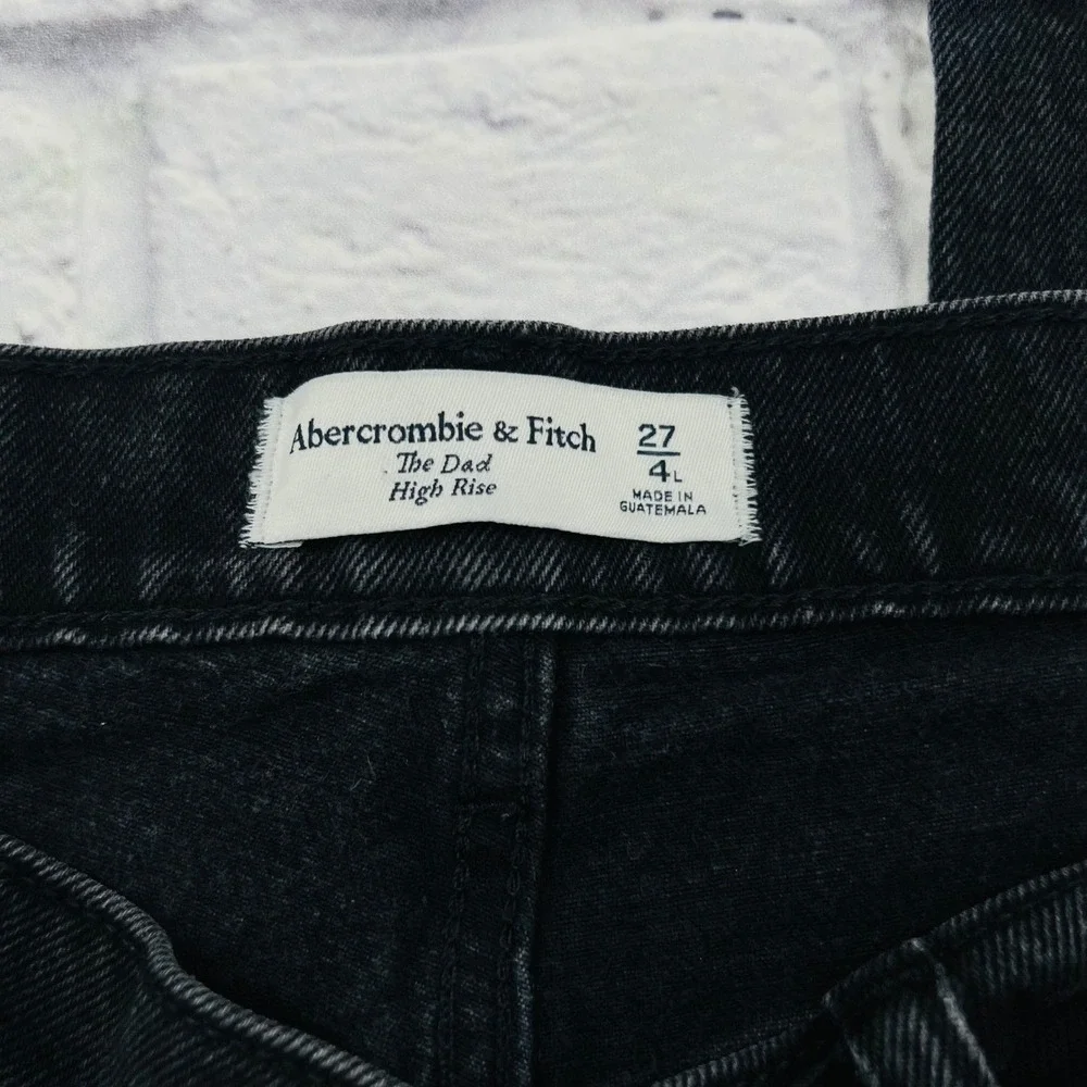 Abercrombie Fitch 4L/27 The Dad High Rise Black Crossover Buttonfly Jeans